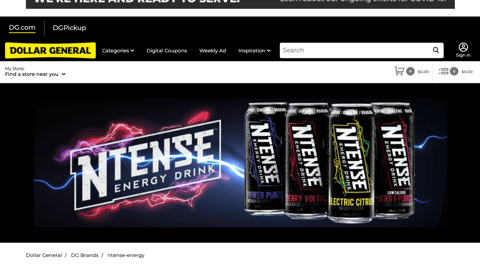Dollar General Ntense Promotional Page
